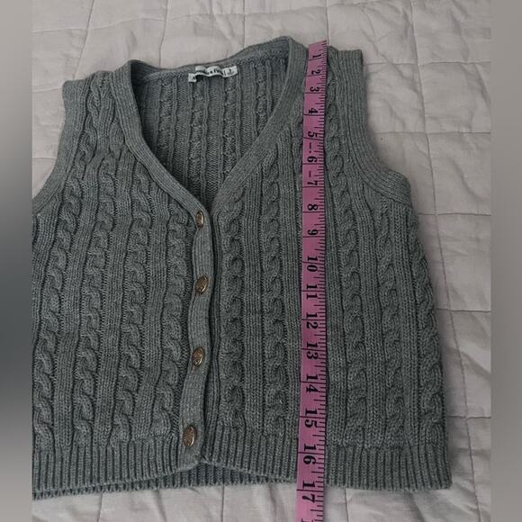 A&F Mara Cable Knit Gold Button Down Sweater Academia Preppy Old Money - Small - Picture 8 of 10